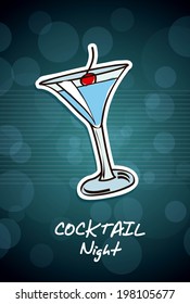 Drinks design over blue background, vector illustration