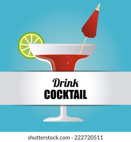 Drinks design over blue background,vector illustration