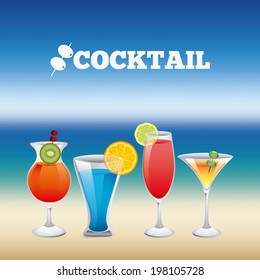 Drinks design over blur background, vector illustration
