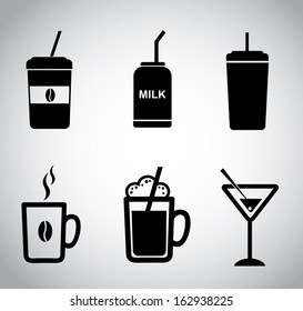 drinks design over gray  background vector illustration 