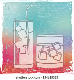 drinks design over pattern background vector illustration 