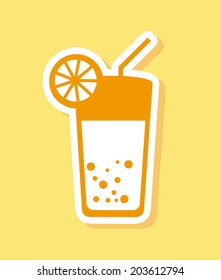 Drinks design over yellow background, vector illustration