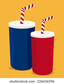 Drinks design over yellow background, vector illustration