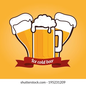 Drinks design over yellow background,vector illustration