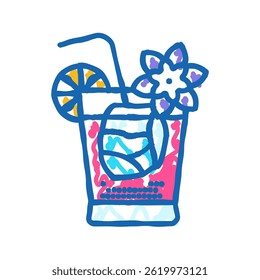 drinks disco party doodle icon sketch vector. drinks disco party sign. isolated symbol illustration
