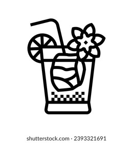 drinks disco party line icon vector. drinks disco party sign. isolated contour symbol black illustration