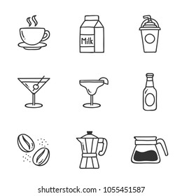 Drinks Doodle Set. Hand drawn Vector Illustration Collection