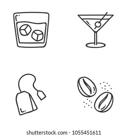 Drinks Doodle Set. Hand drawn Vector Illustration Collection