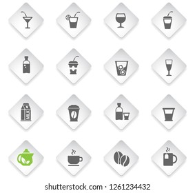 drinks flat rhombus web icons for user interface design