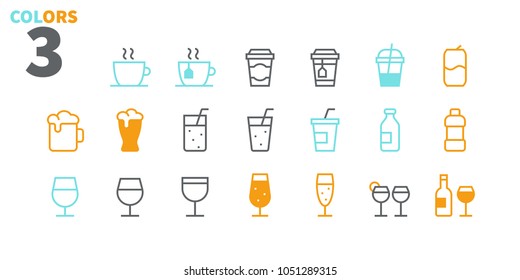 Drinks Food UI Pixel Perfect Well-crafted Vector Thin Line Icons 48x48 Ready for 24x24 Grid for Web Graphics and Apps. Simple Minimal Pictogram Part 1-2