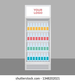Drinks Fridge with Bottles 