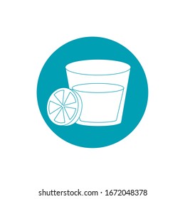 Drink-Glas-Tasse und Slice-Limoncocktail Vektorillustration Illustration Blumensymbol