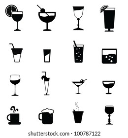 drinks glass silhouettes for background, clubbing and others - Shutterstock ID 100787122