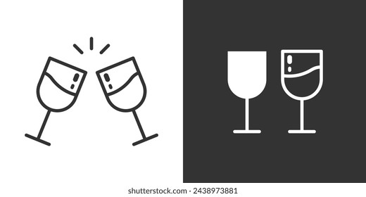 Getränke Glas Vektor-Ikone. Linie und gefüllte flache Ikone. Weinglas. Balkensymbol Vektor-Illustrationskonzept