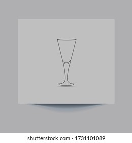 bebidas de vidrio. Imagen vectorial del icono de las gafas de champán. 