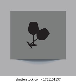 drinks glass. Vector image of the champagne glasses icon. 