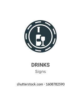 Drinks glyph icon vector on white background. Flat vector drinks icon symbol sign from modern signs collection for mobile concept and web apps design.
