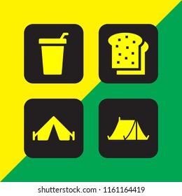 drinks icon. 4 drinks set with toast, drink and tent vector icons for web and mobile app