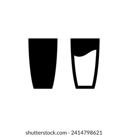 Drinks Icon. glass icon. Flat Water glass, drink symbol vector illustration