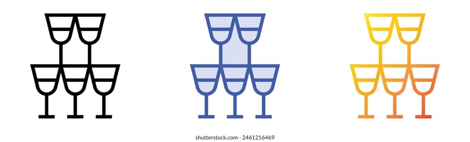 drinks icon. Linear, Blue Fill and Gradient Style Design Isolated On White Background
