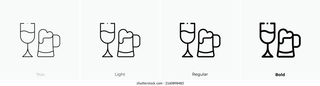 drinks icon. Linear style sign isolated on white background. Vector illustration.