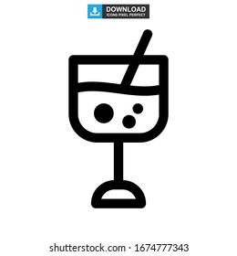 Icono de bebidas logotipo símbolo de signo aislado Ilustración vectorial - Iconos vectoriales de estilo negro de alta calidad
