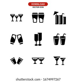 Icono de bebidas o logotipo símbolo de signo aislado ilustración vectorial - Colección de iconos vectoriales de estilo negro de alta calidad
