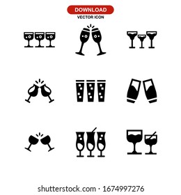 Icono de bebidas o logotipo símbolo de signo aislado ilustración vectorial - Colección de iconos vectoriales de estilo negro de alta calidad
