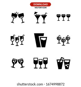 Getränkesymbol oder Logo einzeln auf Zeichen Vektorillustration - Kollektion hochwertiger, schwarzer Vektorsymbole
