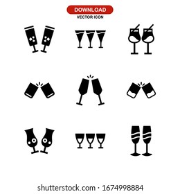 Getränkesymbol oder Logo einzeln auf Zeichen Vektorillustration - Kollektion hochwertiger, schwarzer Vektorsymbole
