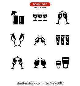 Getränkesymbol oder Logo einzeln auf Zeichen Vektorillustration - Kollektion hochwertiger, schwarzer Vektorsymbole
