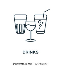 Icono de bebidas. Icono Monocromo de bebidas simples para plantillas, diseño web e infografías