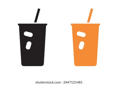 Drinks icon over white background, silhouette and flat style concept. vector illustration