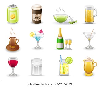 Drinks icon set