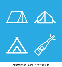 drinks icon set about tent and champagne vector set