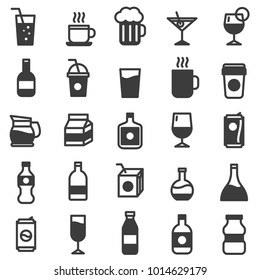 drinks icon set with black color