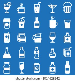 drinks icon set with blue color