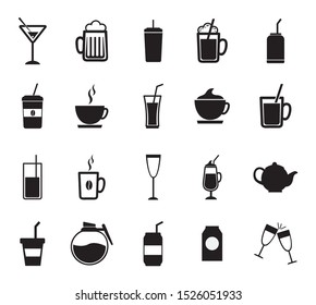 Drinks icon set design, beverage liquid menu restaurant store shop and lunch theme Vector illustration