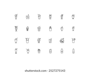 Drinks icon set, design, vector illustration