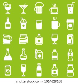 drinks icon set with green color