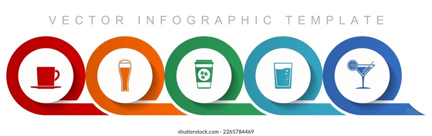 Drinks icon set, miscellaneous icons such as cup, glass and drink for webdesign and mobile applications, flat design infographic vector template in eps 10