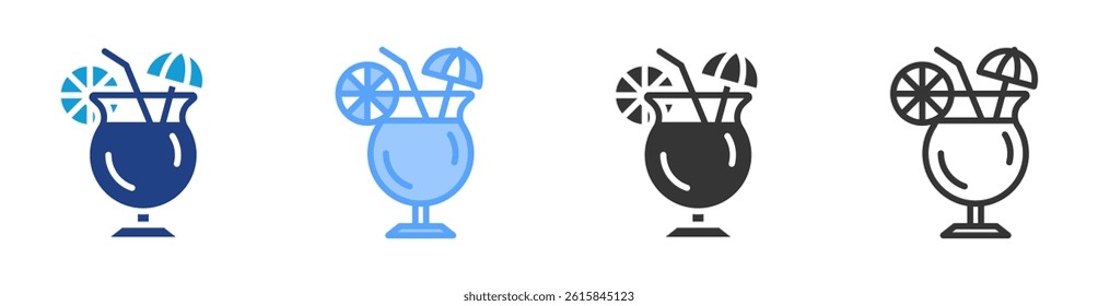 Drinks icon set multiple style collection