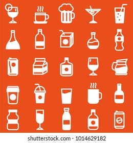 drinks icon set with orange color