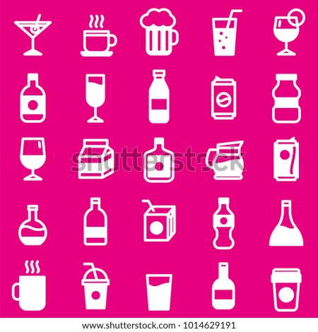 drinks icon set with pink color