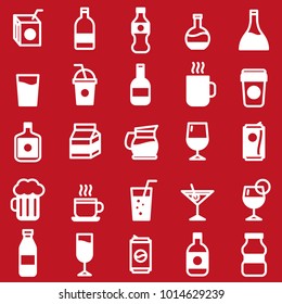 drinks icon set with red color