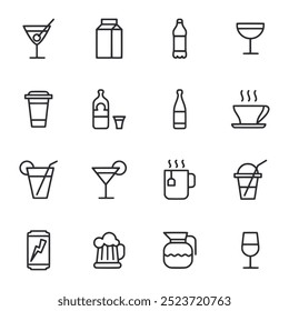 Drinks icon set vector illustration