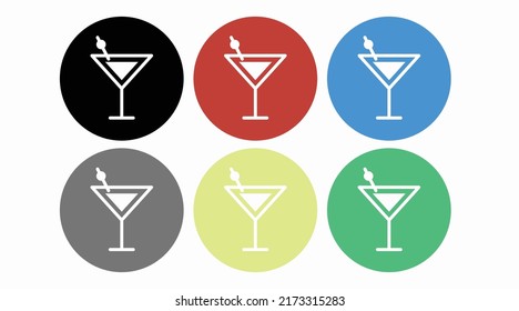 Drinks Icon Set. Vector isolated set of different drinks