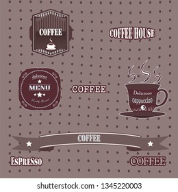 Drinks icon set whith background. Coffee