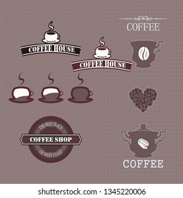 Drinks icon set whith background. Coffee