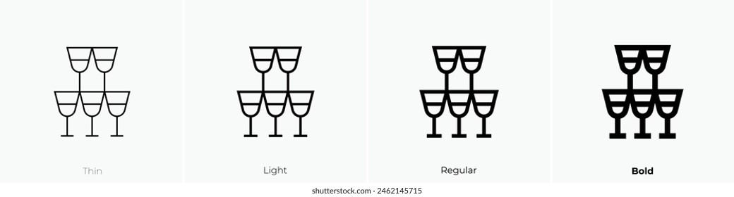 drinks icon. Thin, Light Regular And Bold style design isolated on white background